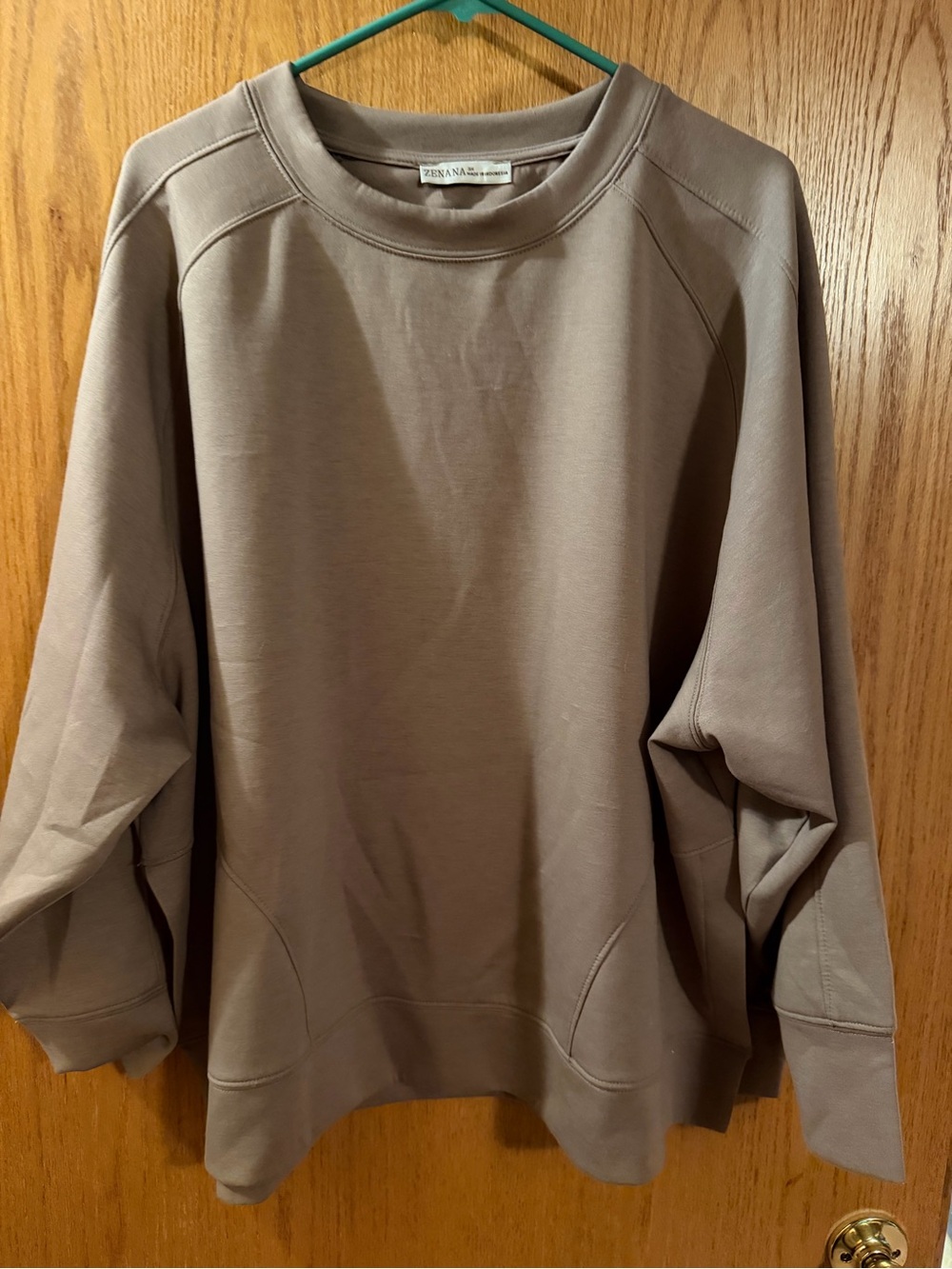 Zenana Outfitters Women's Crewneck Sweatshirt in Taupe